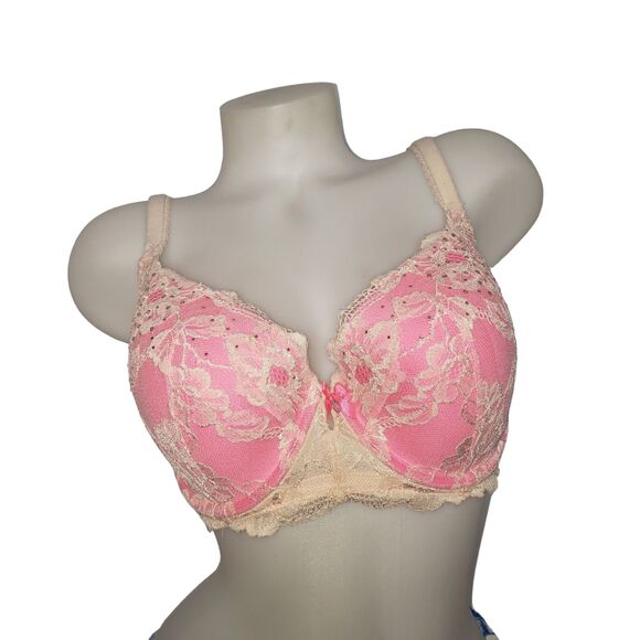 Victoria's Secret Other - VICTORIAS SECRET Body By Victoria Lined Demi Pink Nude Underwire Lace Bra 36DD